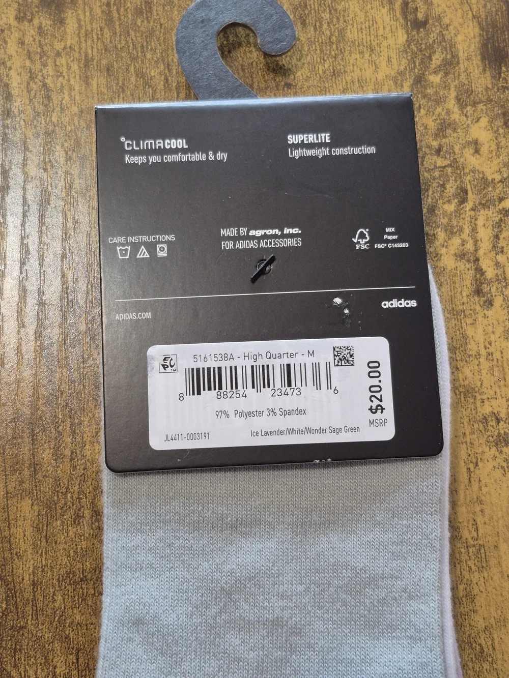 NWT Adidas Superlite ClimaCool High Quarter Socks 3-Pack Pastel M